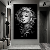 Marilyn Black and White Poster - Stunning Smoking Art-ChandeliersDecor