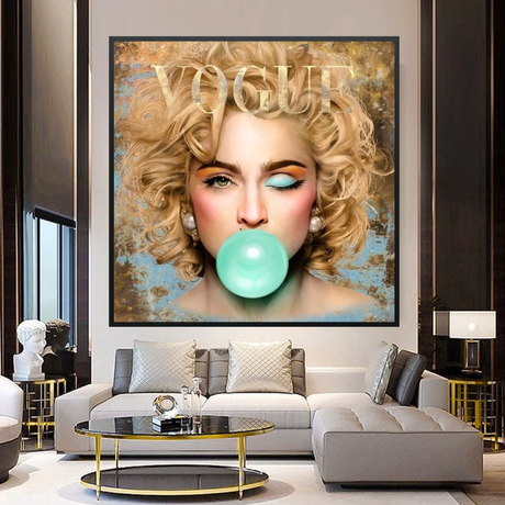 Marilyn Monroe Bubble Blink Canvas Art-ChandeliersDecor