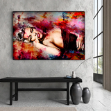 Marilyn Monroe In Red Pastels Canvas Wall Art-ChandeliersDecor