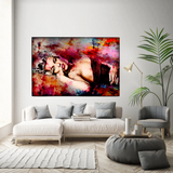 Marilyn Monroe In Red Pastels Canvas Wall Art-ChandeliersDecor