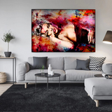 Marilyn Monroe In Red Pastels Canvas Wall Art-ChandeliersDecor