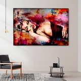 Marilyn Monroe In Red Pastels Canvas Wall Art-ChandeliersDecor