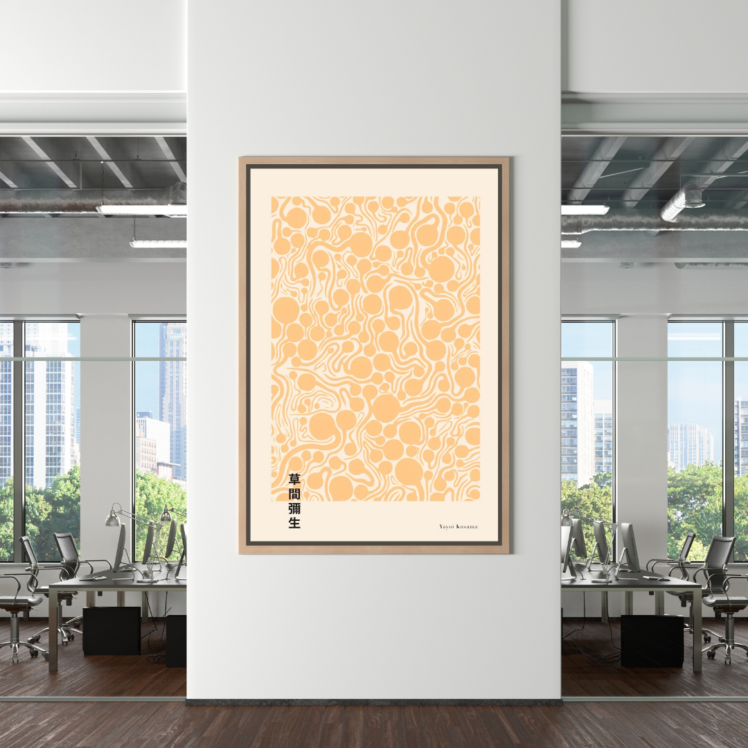 Matisse Flowers Leaf Coral Lemon Abstract Canvas Wall Art-ChandeliersDecor
