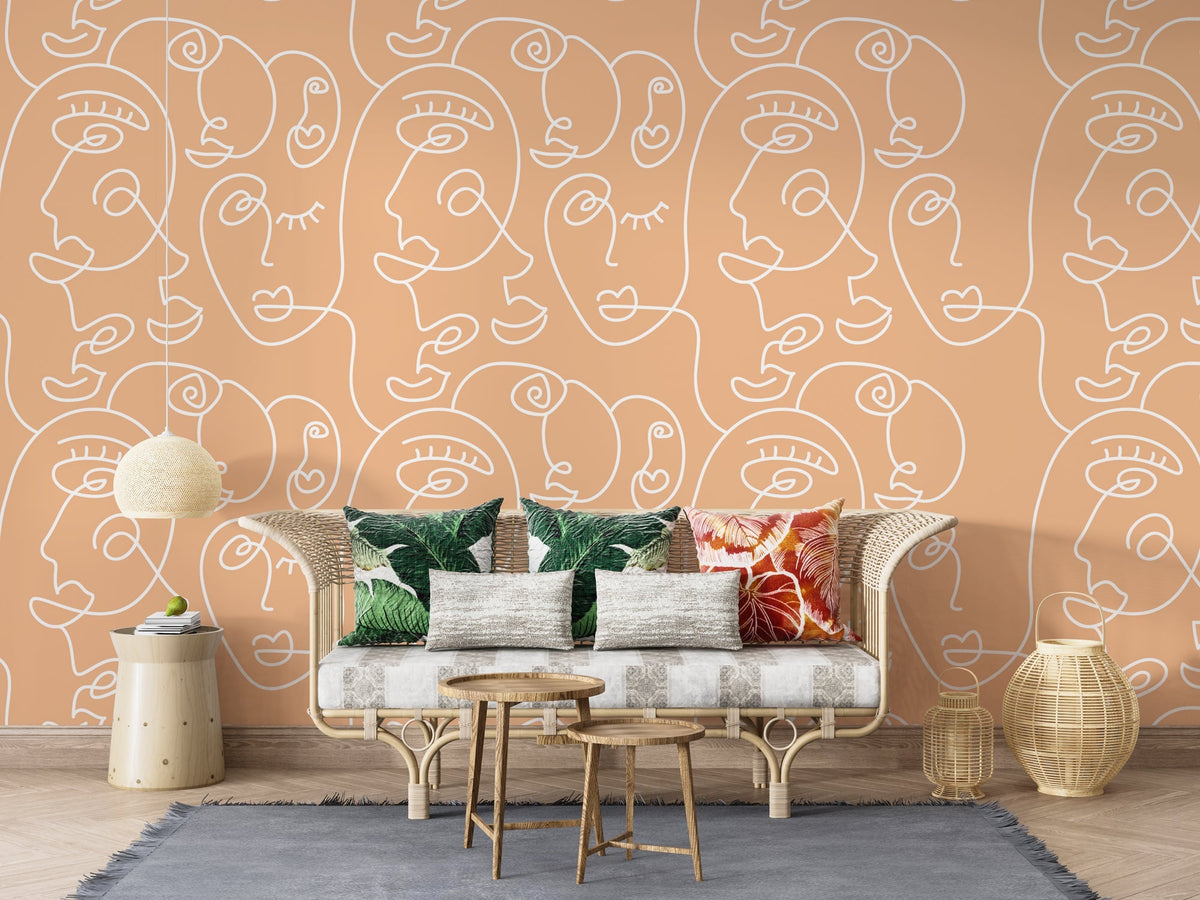 Matisse Line Art Wallpaper Mural: Enhance Your Space-ChandeliersDecor