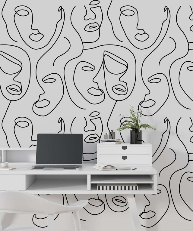 Matisse Line Art Wallpaper Mural - Exquisite Designs-ChandeliersDecor.com