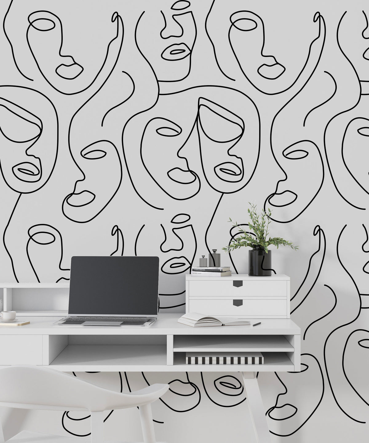 Matisse Line Art Wallpaper Mural - Exquisite Designs-ChandeliersDecor