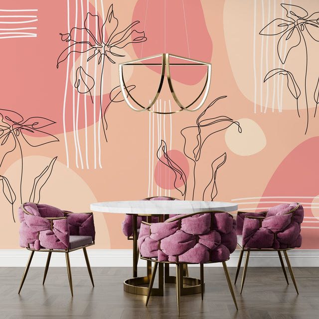 Matisse Line Art Wallpaper Mural: Exquisite Designs-ChandeliersDecor