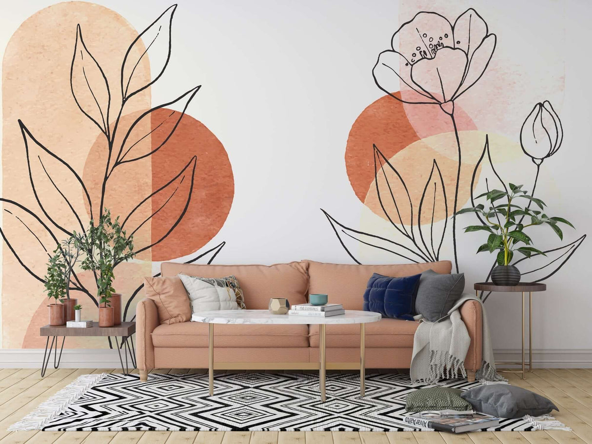 Matisse Style Wallpaper Mural: Intricate Floral Patterns-ChandeliersDecor.com