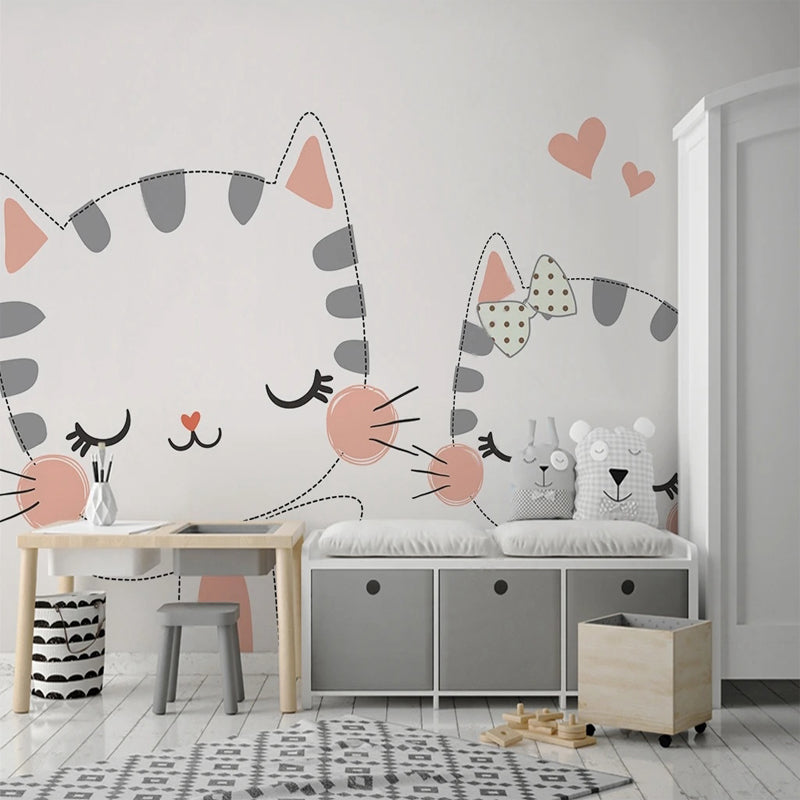 Meow Cat Theme Nursery Wallpaper - Transform Your Space-ChandeliersDecor