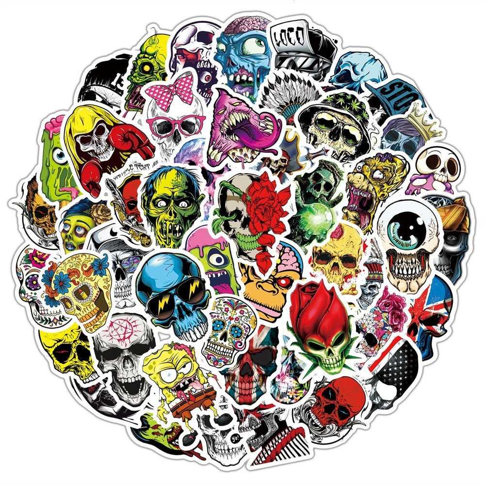 Mexican Style Skull Stickers Pack - Vibrant Designs-ChandeliersDecor