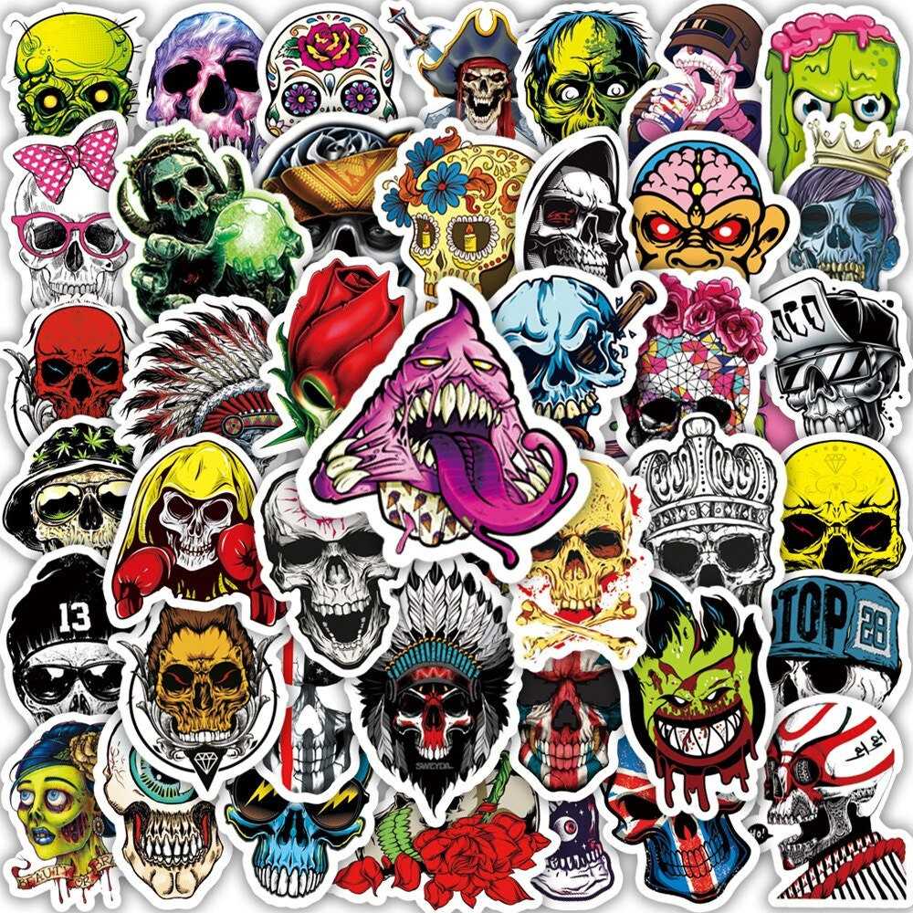 Mexican Style Skull Stickers Pack - Vibrant Designs-ChandeliersDecor