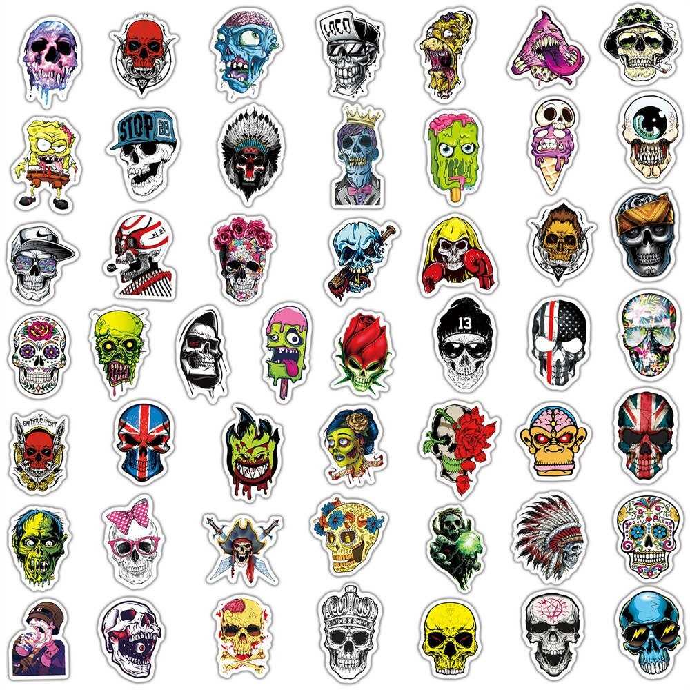 Mexican Style Skull Stickers Pack - Vibrant Designs-ChandeliersDecor