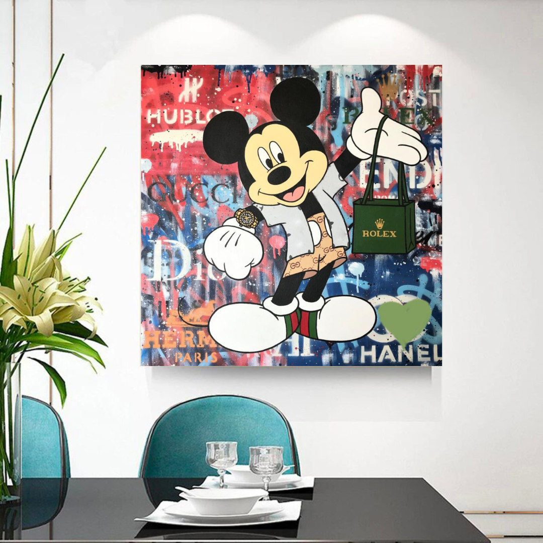 Mickey Mouse Canvas Wall Art - Secure the Bag-ChandeliersDecor