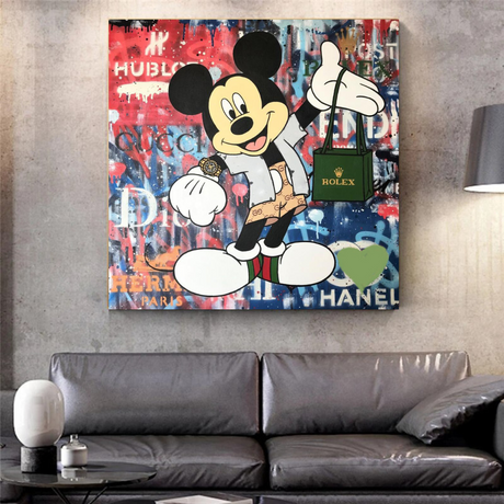 Mickey Mouse Canvas Wall Art - Secure the Bag-ChandeliersDecor