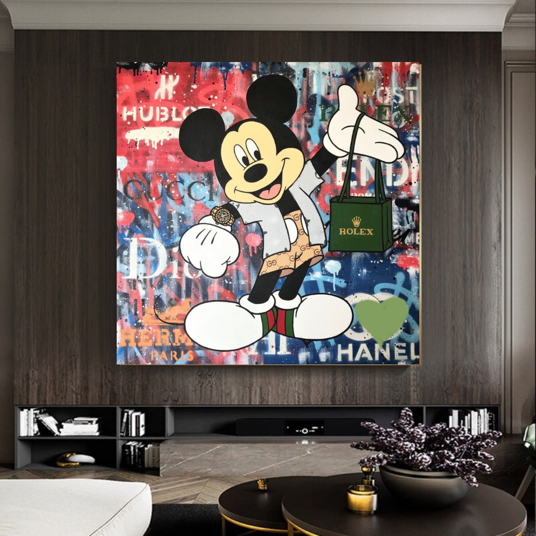 Mickey Mouse Canvas Wall Art - Secure the Bag-ChandeliersDecor