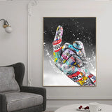 Middle Finger Gesture Canvas Wall Art-ChandeliersDecor