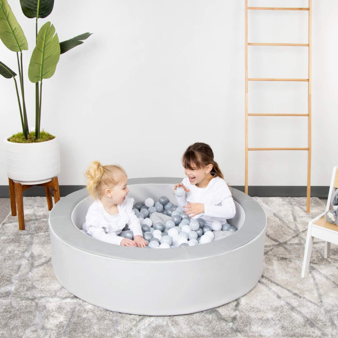 Milliard Ball Pit Professional Quality for Toddlers and Baby (Grey and White)-ChandeliersDecor