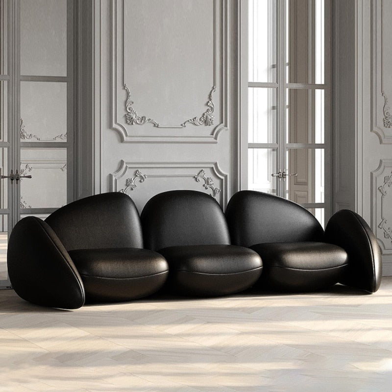 Minimalist Leather Sofa Set – Contemporary Furniture