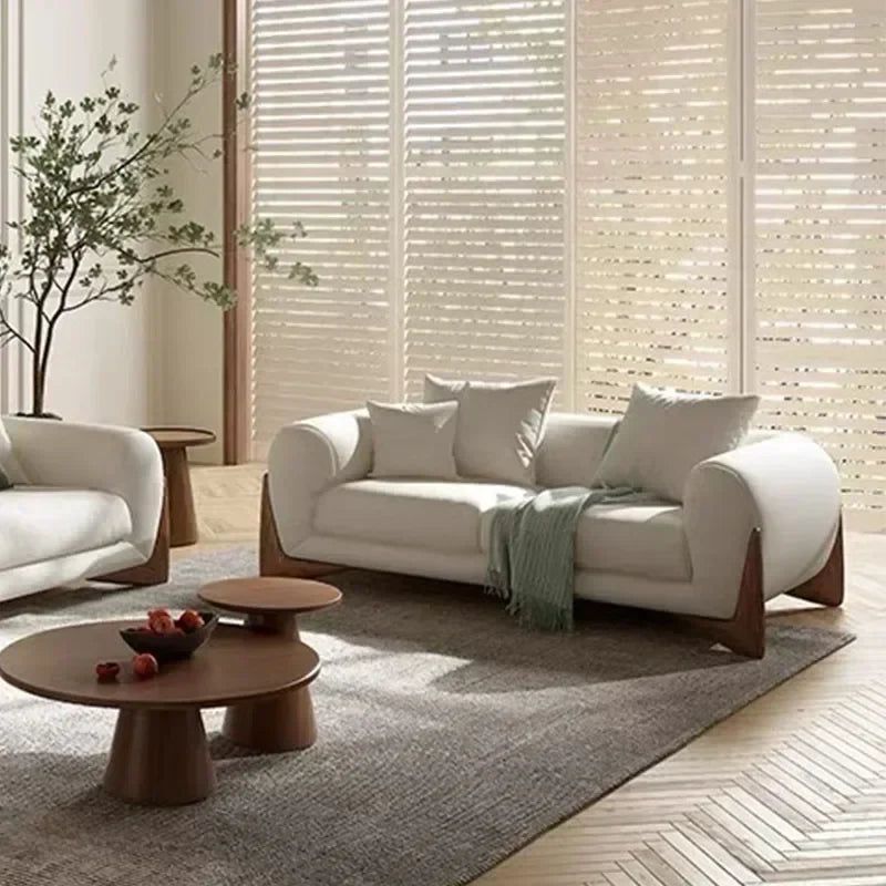 Minimalist XXL Wood Arches Sofa Set-ChandeliersDecor