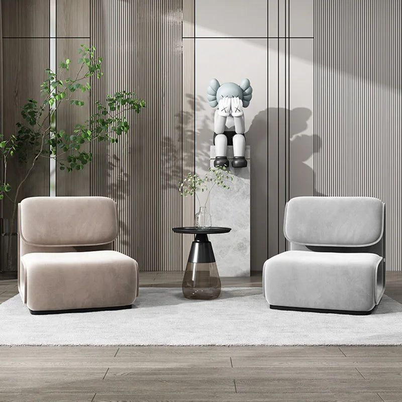Minimalistic Fluffy Sofa Chair – Exquisite Blend-ChandeliersDecor