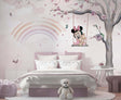 Minnie on Swing - Girls Nursery Wallpaper Mural-ChandeliersDecor.com