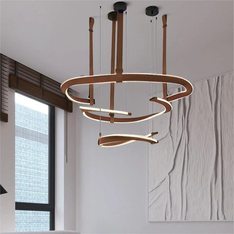 ModaLux Leather Craft LED Chandelier-ChandeliersDecor