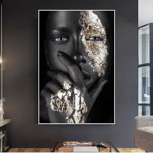 Modern African Art Woman Canvas Wall Art