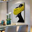 Modern Black Women With Yellow Hat Canvas Wall Art