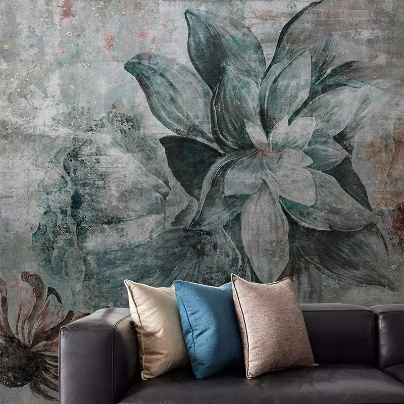 Modern Chic Floral Mural Wallpaper-ChandeliersDecor