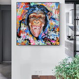 Modern Graffiti Art of Monkey Canvas Wall Art-ChandeliersDecor