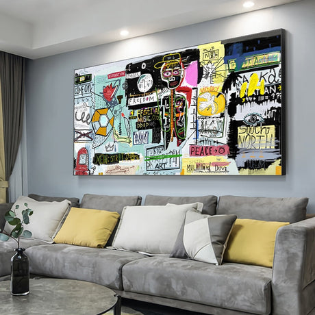 Modern Graffiti Street Artwork Canvas Posters and Prints Abstract Figure Oil Paintings on The Wall for Home Decorative Pictures-ChandeliersDecor