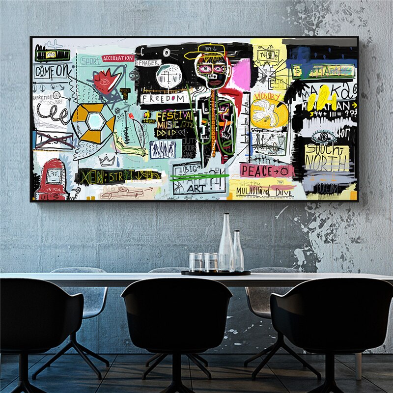 Modern Graffiti Street Artwork Canvas Posters and Prints Abstract Figure Oil Paintings on The Wall for Home Decorative Pictures-ChandeliersDecor