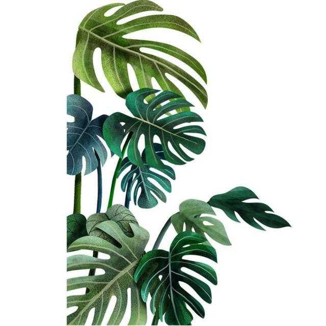 Leaves Pattern Wall Sticker Modern Art Decal Mural for Kids Rooms Home Decor