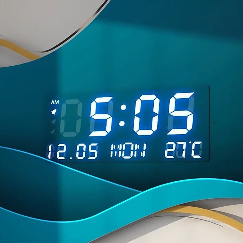 Horloge murale numérique LED moderne 3D lumineuse