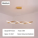 Modern LED Pendant Lamp, Dimmable Black Gold Chandelier-ChandeliersDecor