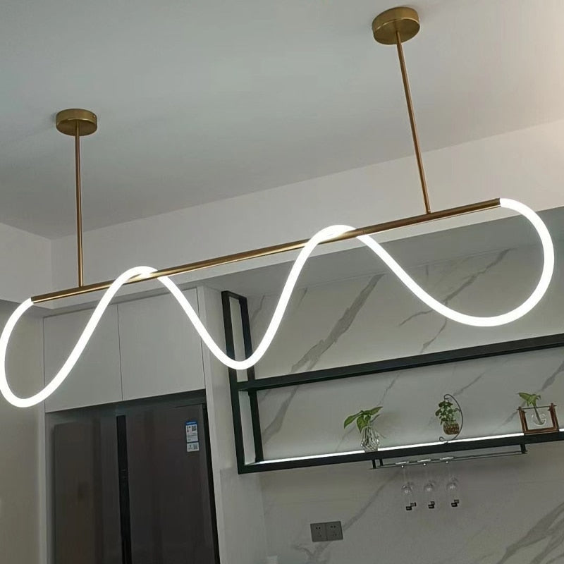 Modern Long Hose LED Chandelier for Dining Room-ChandeliersDecor