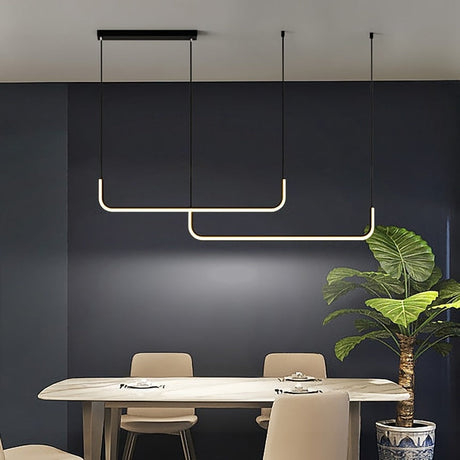 Modern Minimalist LED Pendant Lamp Black Gold-ChandeliersDecor