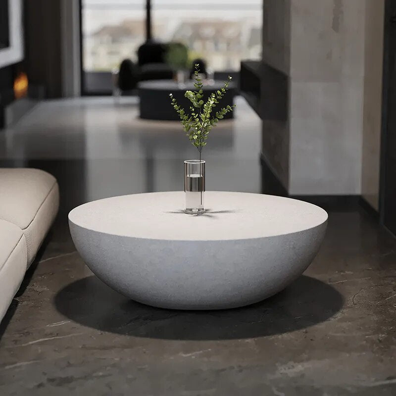 Table basse ronde moderne en marbre