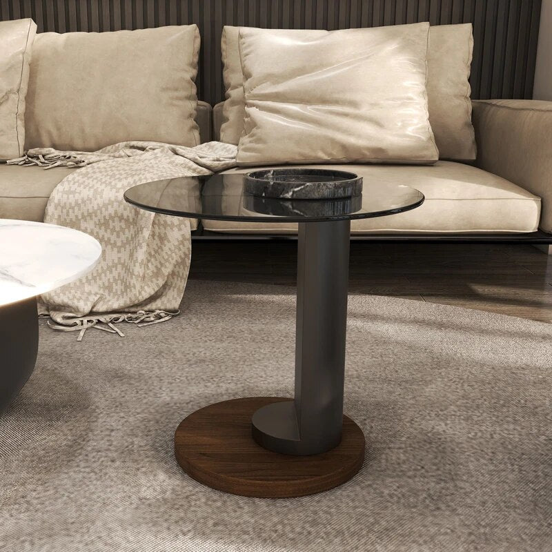 Modern Round Metal Side Table for Office and Living Room-ChandeliersDecor