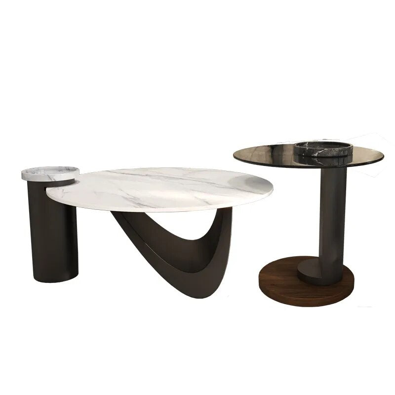 Table d'appoint ronde moderne en métal pour bureau et salon