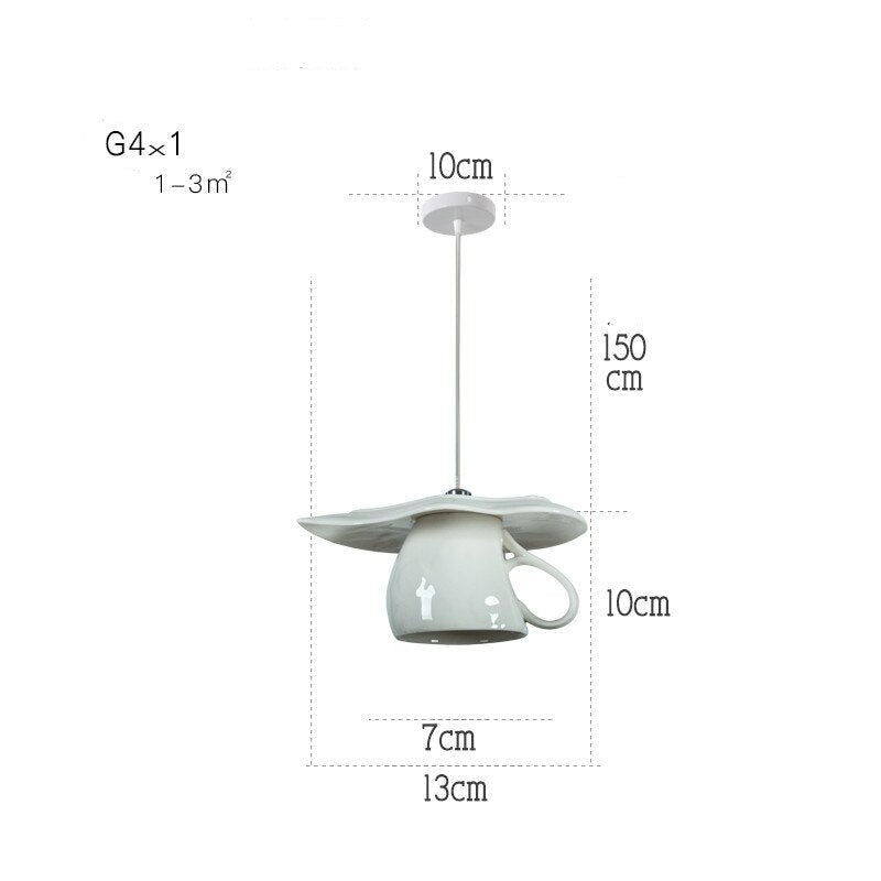 Modern Tea Cup Teapot Crockery Ceramic Led Pendant Lights-ChandeliersDecor