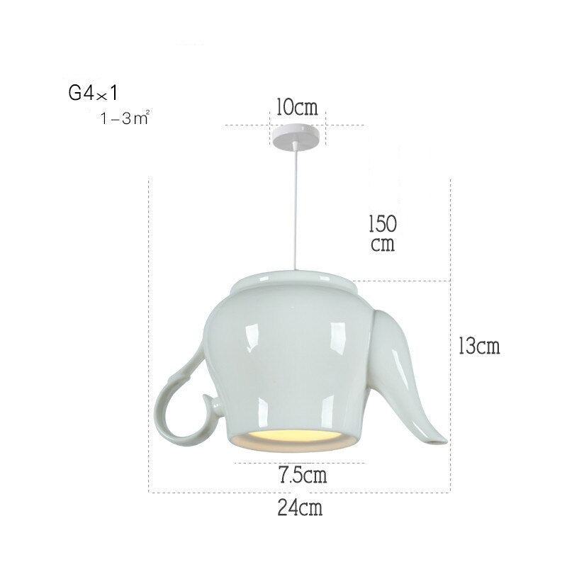 Modern Tea Cup Teapot Crockery Ceramic Led Pendant Lights-ChandeliersDecor