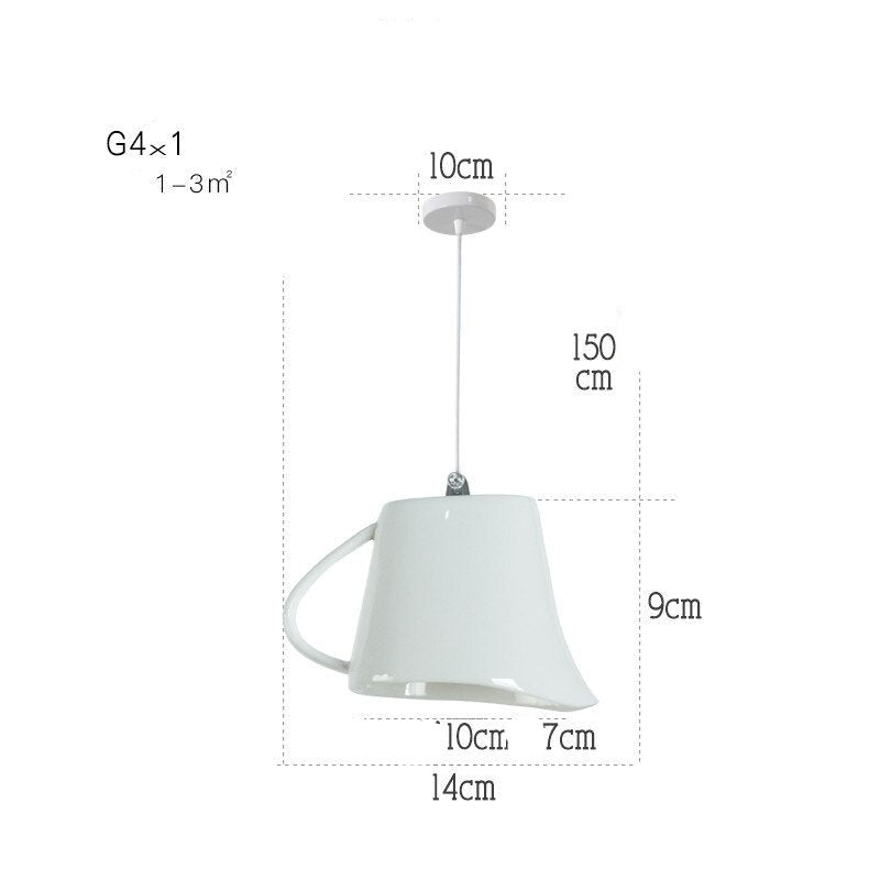 Modern Tea Cup Teapot Crockery Ceramic Led Pendant Lights-ChandeliersDecor