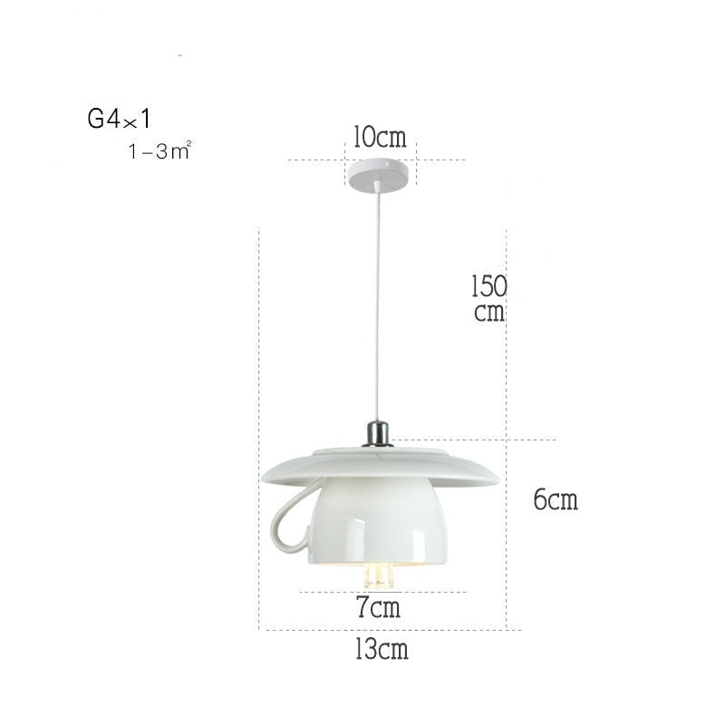 Modern Tea Cup Teapot Crockery Ceramic Led Pendant Lights-ChandeliersDecor