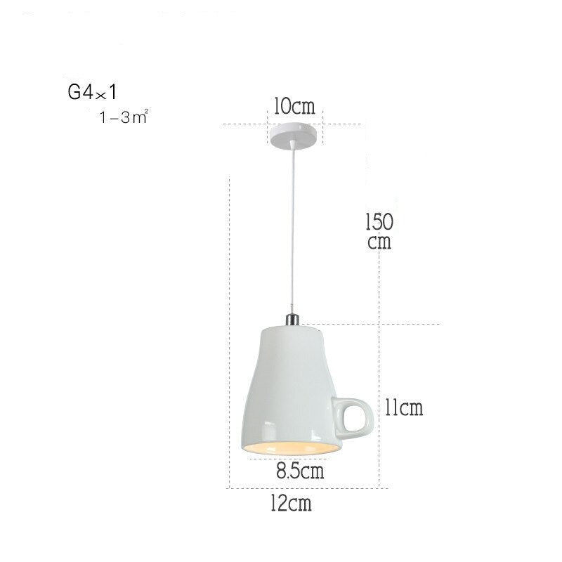 Modern Tea Cup Teapot Crockery Ceramic Led Pendant Lights-ChandeliersDecor