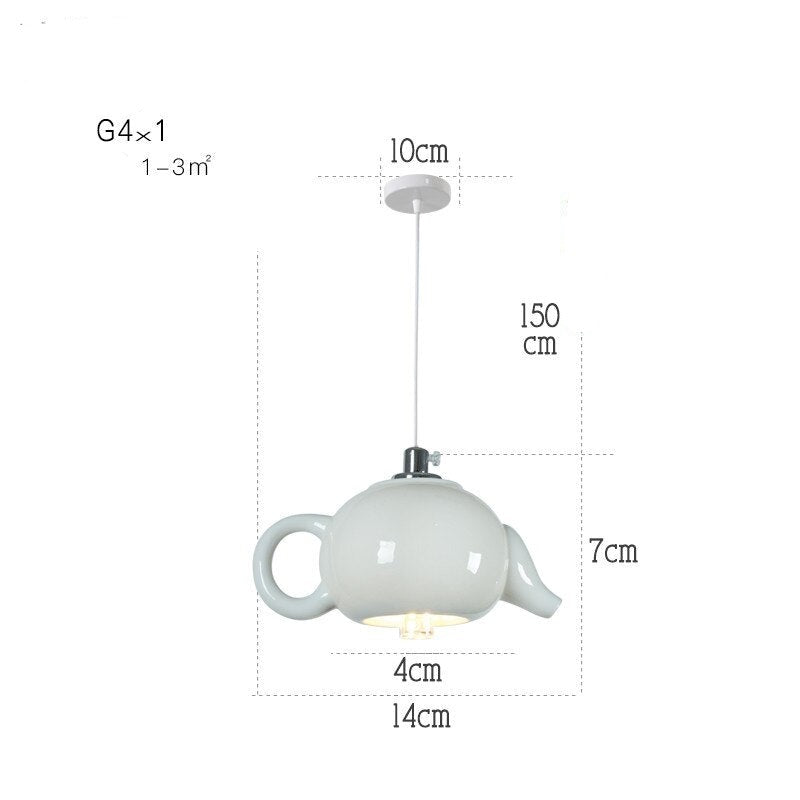 Modern Tea Cup Teapot Crockery Ceramic Led Pendant Lights-ChandeliersDecor