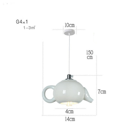 Modern Tea Cup Teapot Crockery Ceramic Led Pendant Lights-ChandeliersDecor