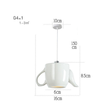 Modern Tea Cup Teapot Crockery Ceramic Led Pendant Lights-ChandeliersDecor