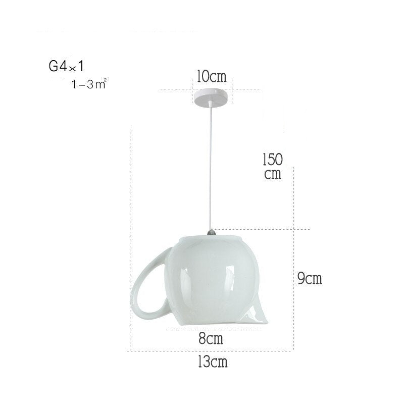 Modern Tea Cup Teapot Crockery Ceramic Led Pendant Lights-ChandeliersDecor