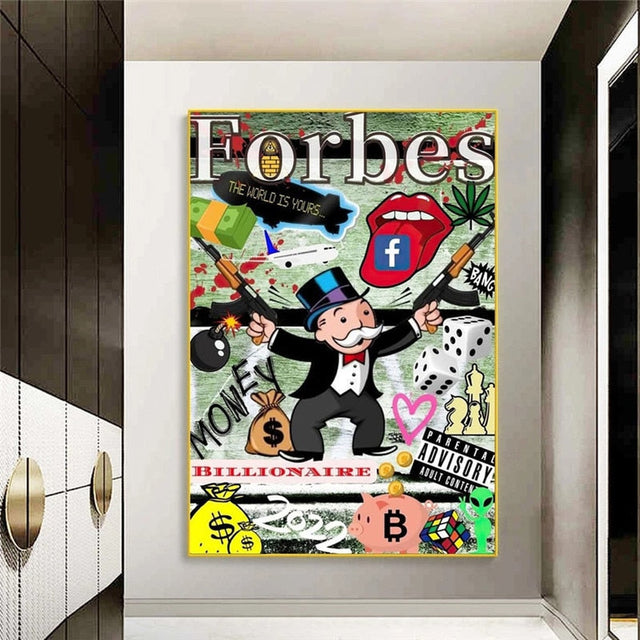 Money Forbes Funny Monopoly Alec Canvas Print